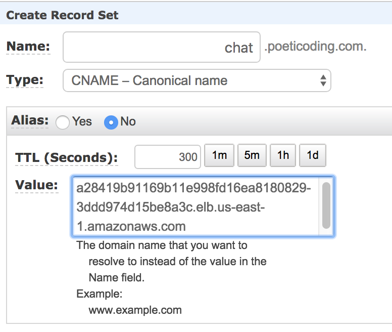 aws route53 cname